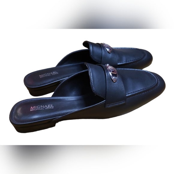 MICHAEL KORS Ashley MK Leather Mules Slip On Shoes - Picture 4 of 6